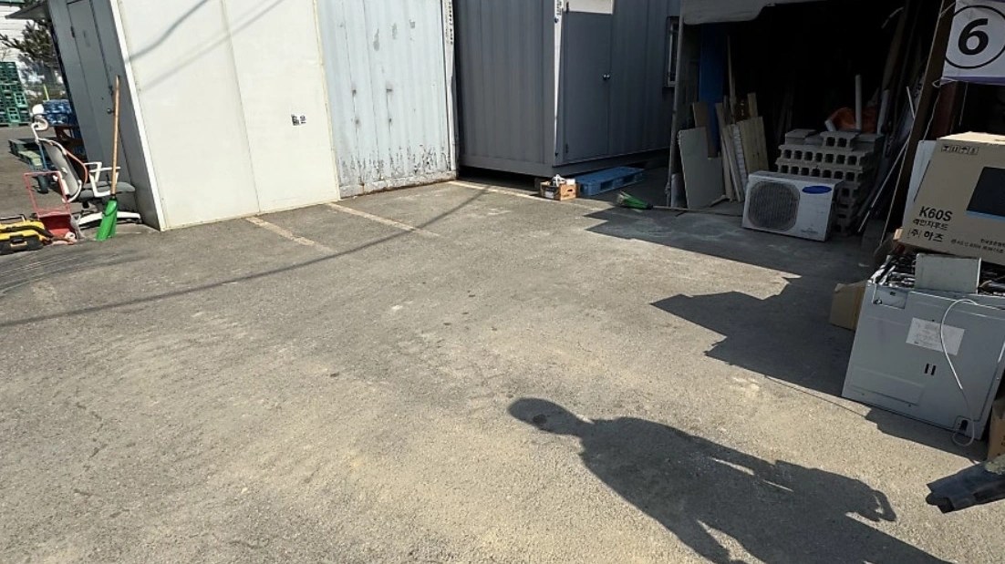 주차장 구획선 도색 다른 각도